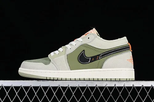 All categories Air Jordan Jordan series basketball shoes Air Jordan 1 Low Z version Air Jordan 1 Low Craft SE "Light Olive" AJ1 Joe 1 military deconstruction style low-top cultural casual sneakers FD6819-300